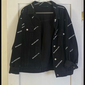 Balenciaga Logo-Emblazoned Black Jacket